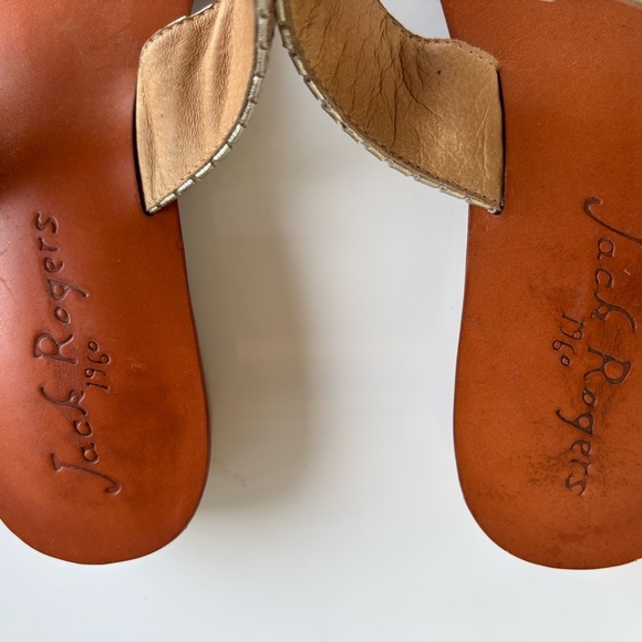 Jack Rogers Women's Tinsley Demi Wedge Sandals, White/Platinum, 8.5 M US - Picture 5 of 8